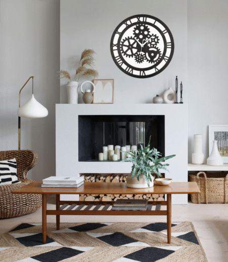 Wooden Silent Non-Ticking Wall Clock for Home Stylish Latest Designer Wall Clock for Home Living Room Bedroom Office Hall